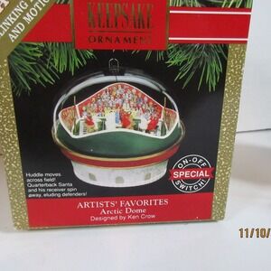 Hallmark Keepsake 1991 Arctic Dome Football Ornament Light Up Motion